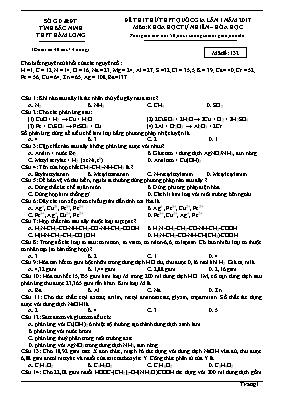 Đề thi thử THPT Quốc gia lần 1 môn Hóa học năm 2017 - Mã đề 132 - Trường THPT Hàm Long (Có đáp án)